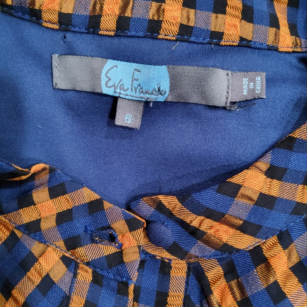 Anthropologie Eva Franco Textured Plaid Blouse Size 6 - Picture 2 of 12
